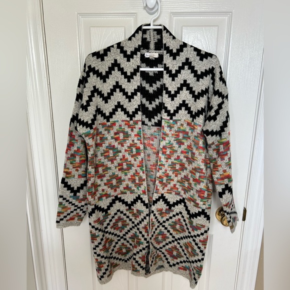 Debut Aztec Cozy Boho Sweater Longline Cardigan Navajo Print Multicolour Western - Picture 3 of 7